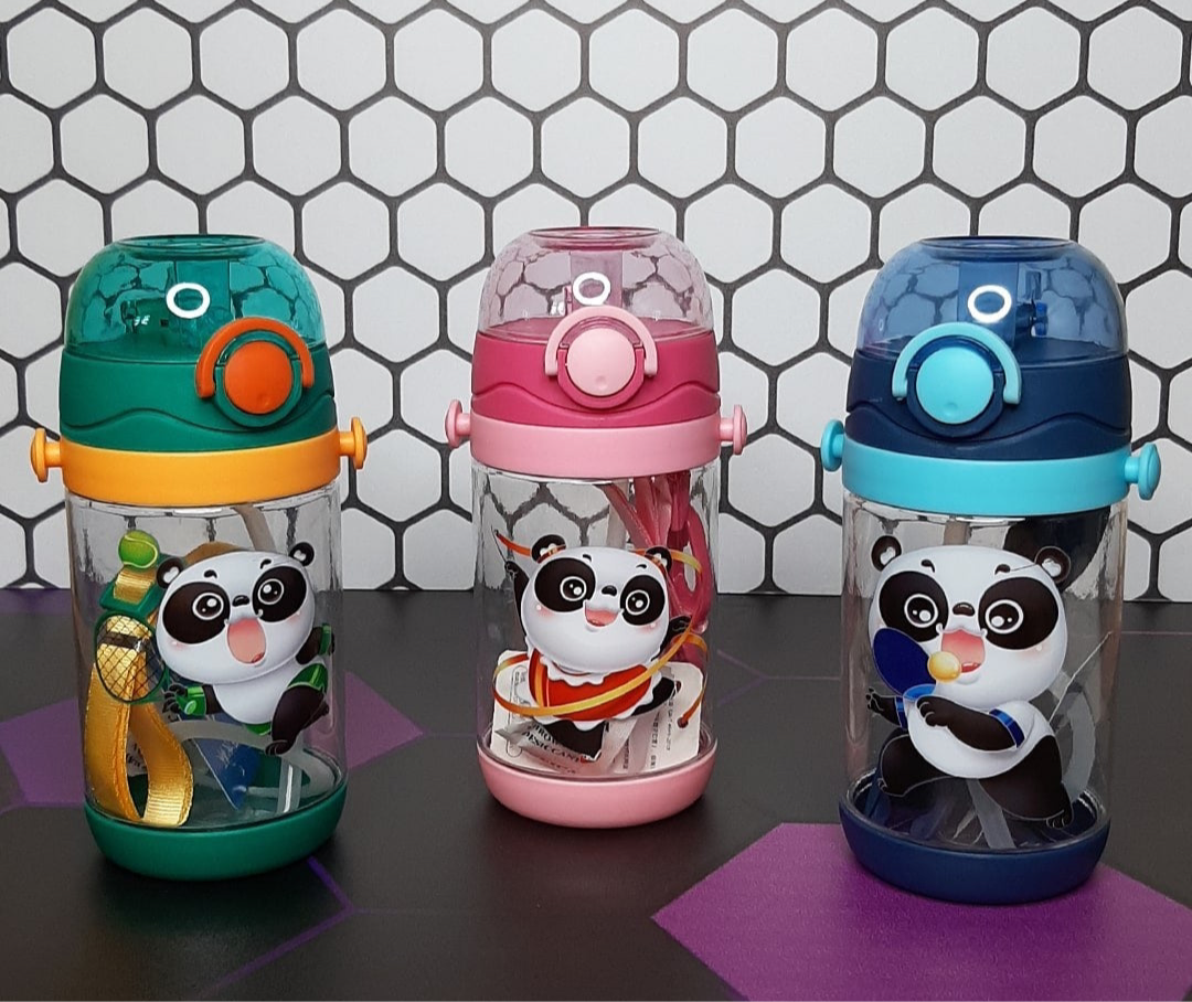 450 mL kids plastic water bottle with straw