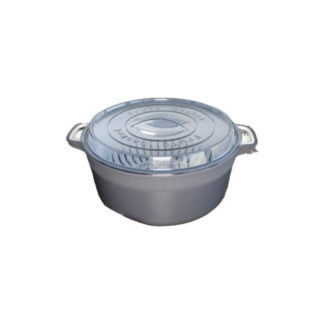 4-liter round lunch tray with strainer