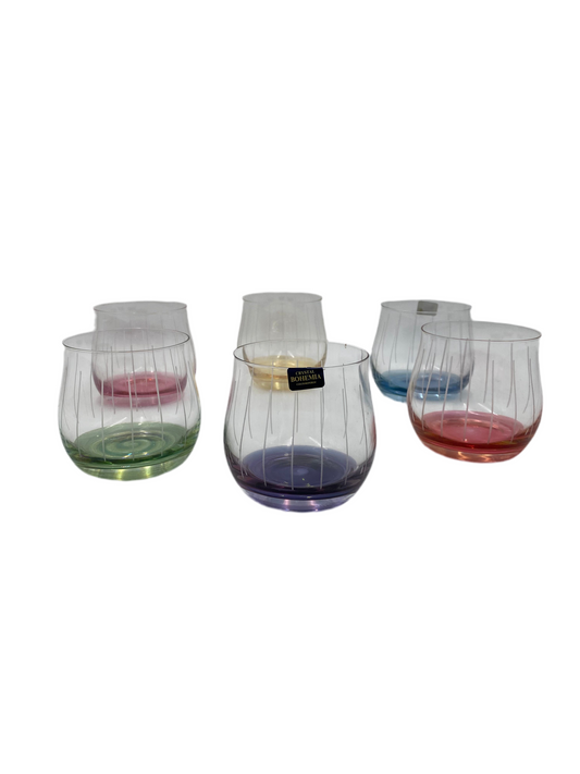 Bohemia, 6 PCs Colored Glass Tumbler Set