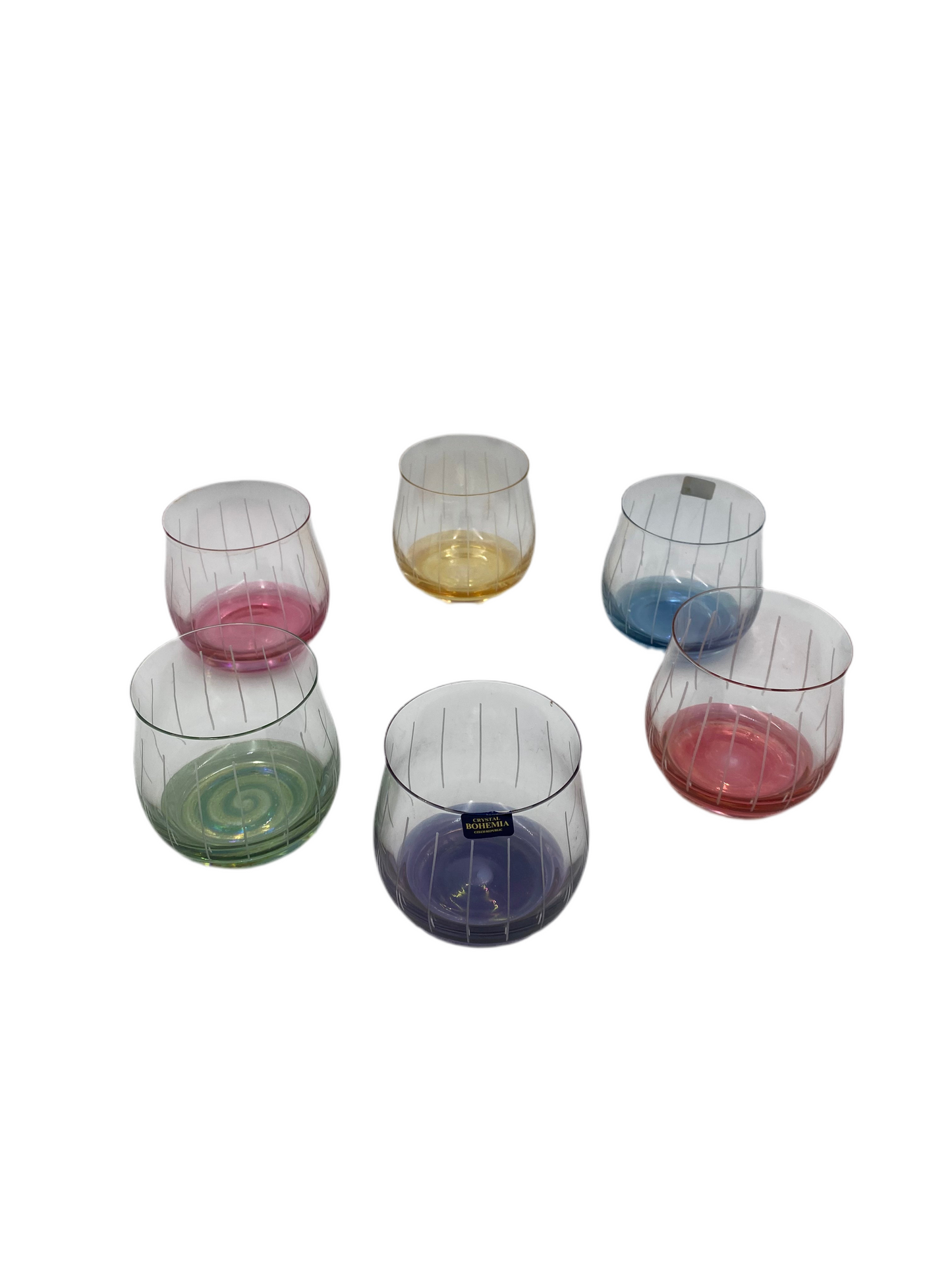 Bohemia, 6 PCs Colored Glass Tumbler Set