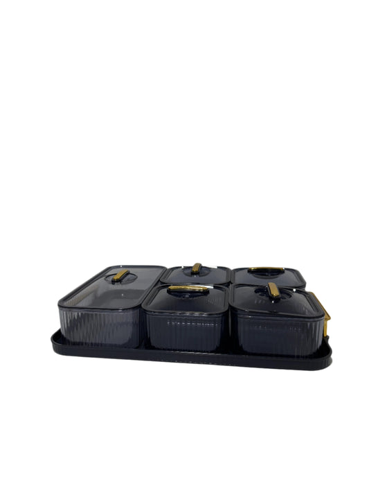 Serving set of 5 pieces + tray