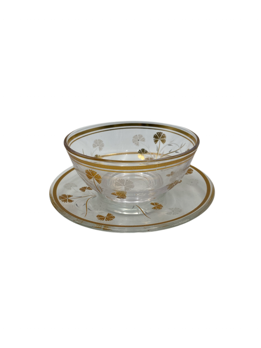 Phoenix, set of 6 pcs glass bowls with plates