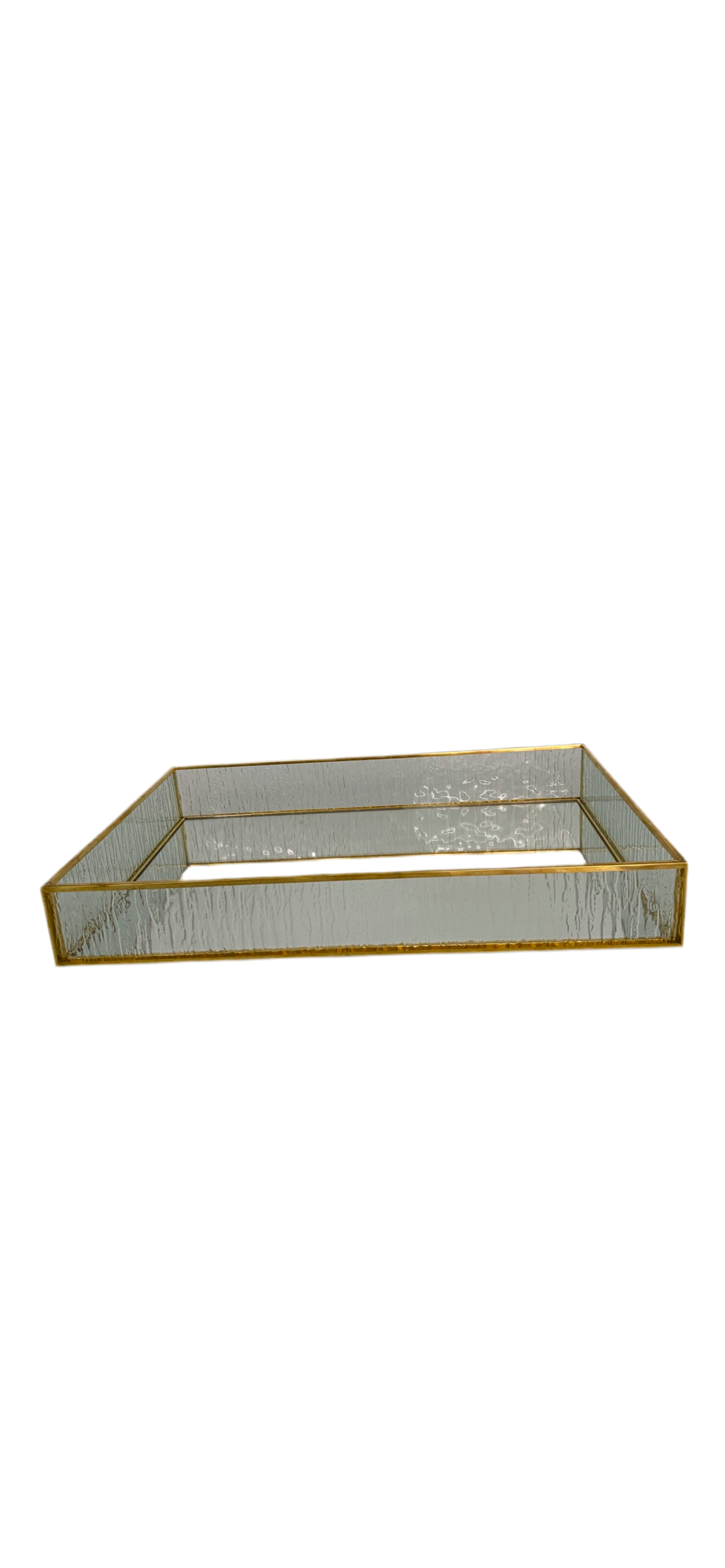 Rectangular Mirror Tray With Plexi Golden Pattern