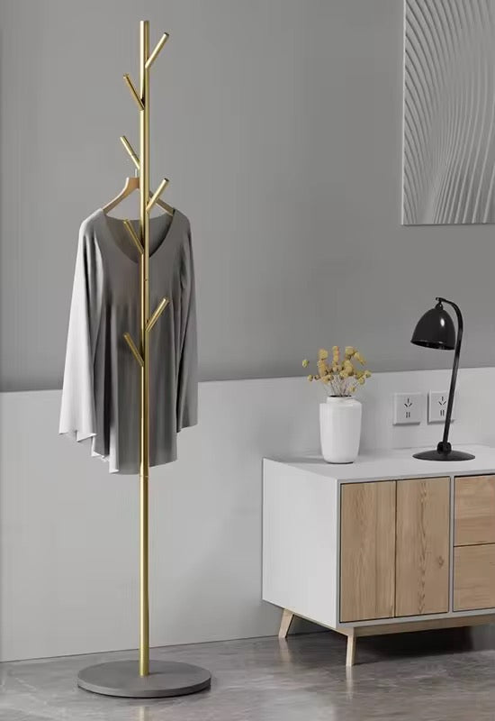 Iron and marble clothes rack