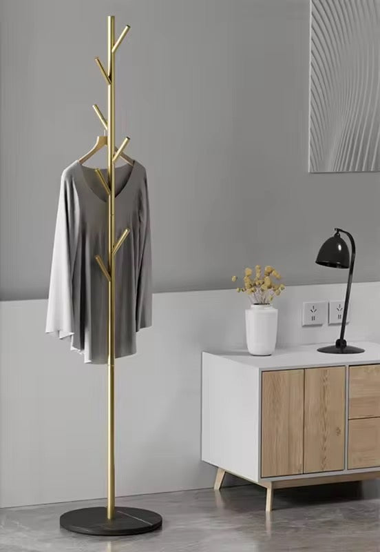 Iron and marble clothes rack