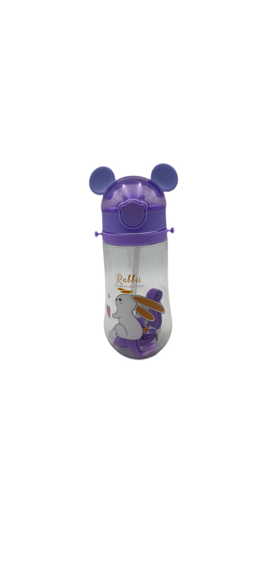 450 mL kids plastic water bottle with straw