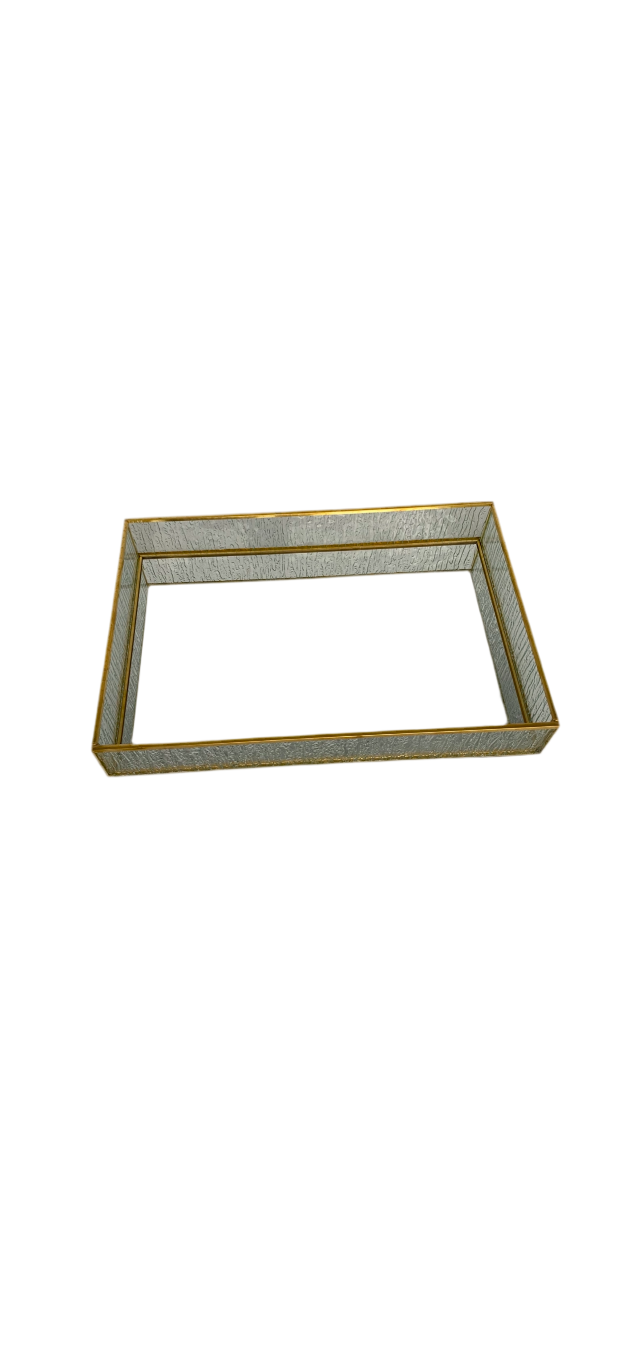 Rectangular Mirror Tray With Plexi Golden Pattern