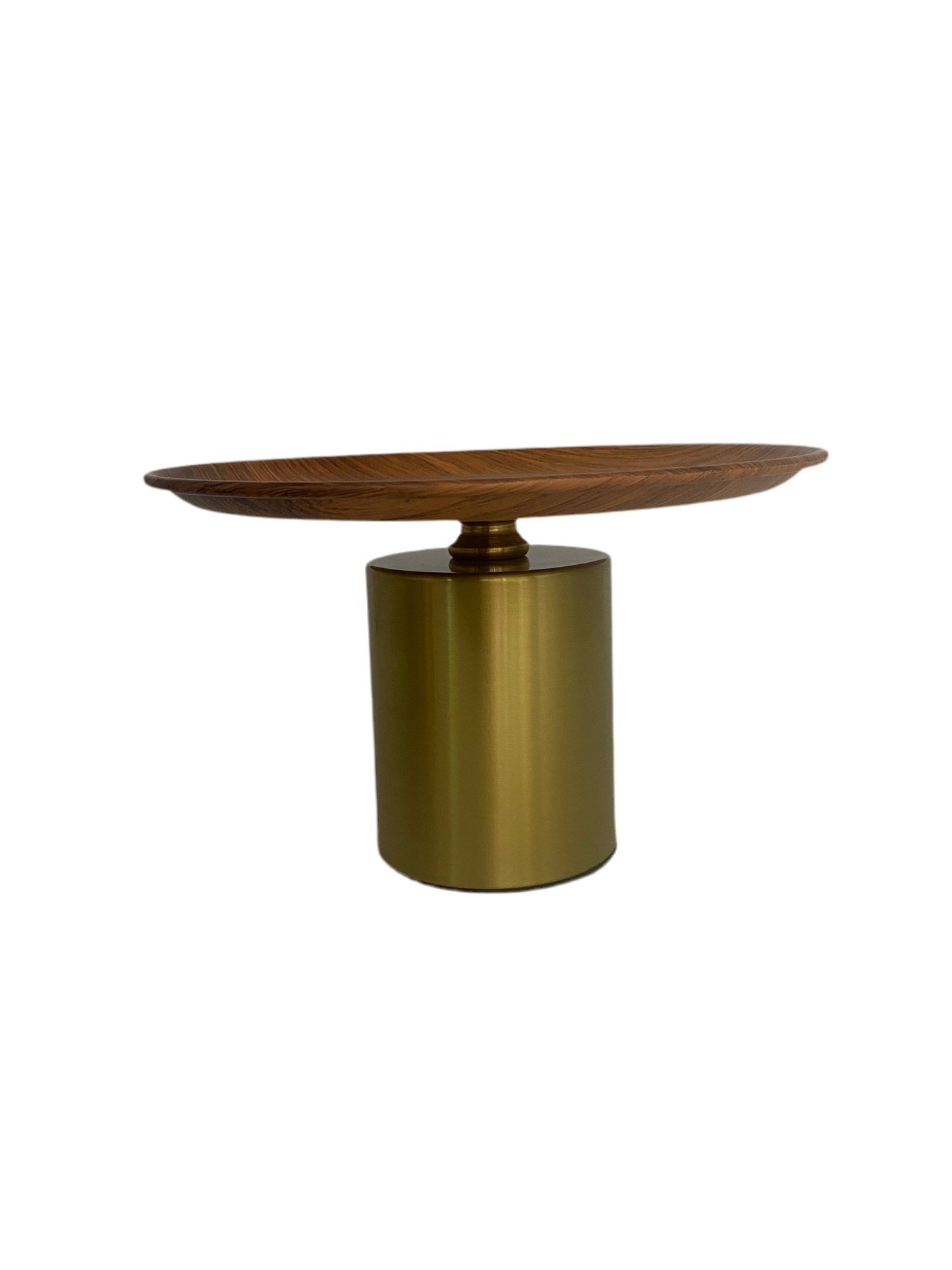 2 Pcs Metal Brown Plate With Golden Base Set
