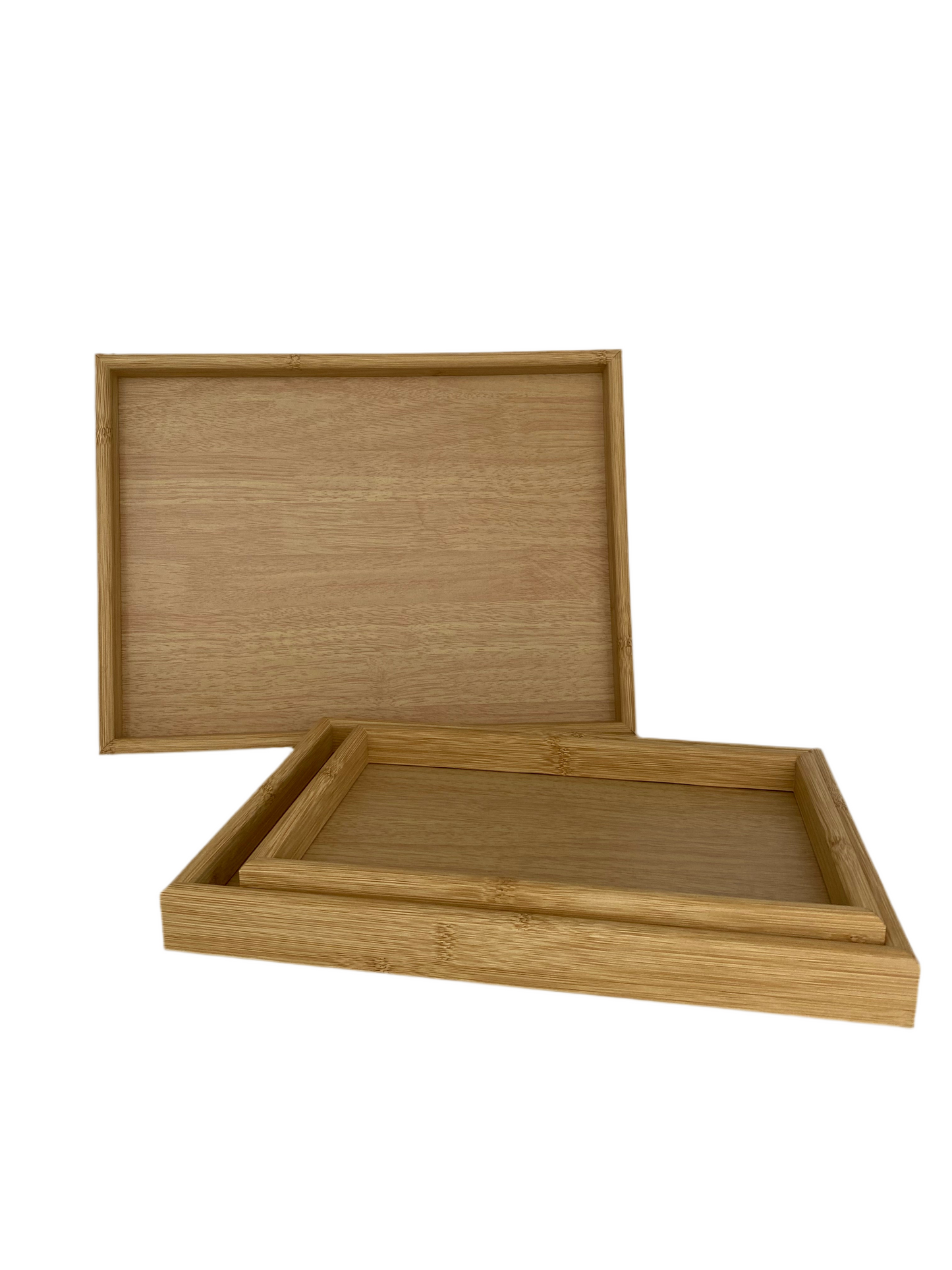 3 Pcs Bamboo Tray Set