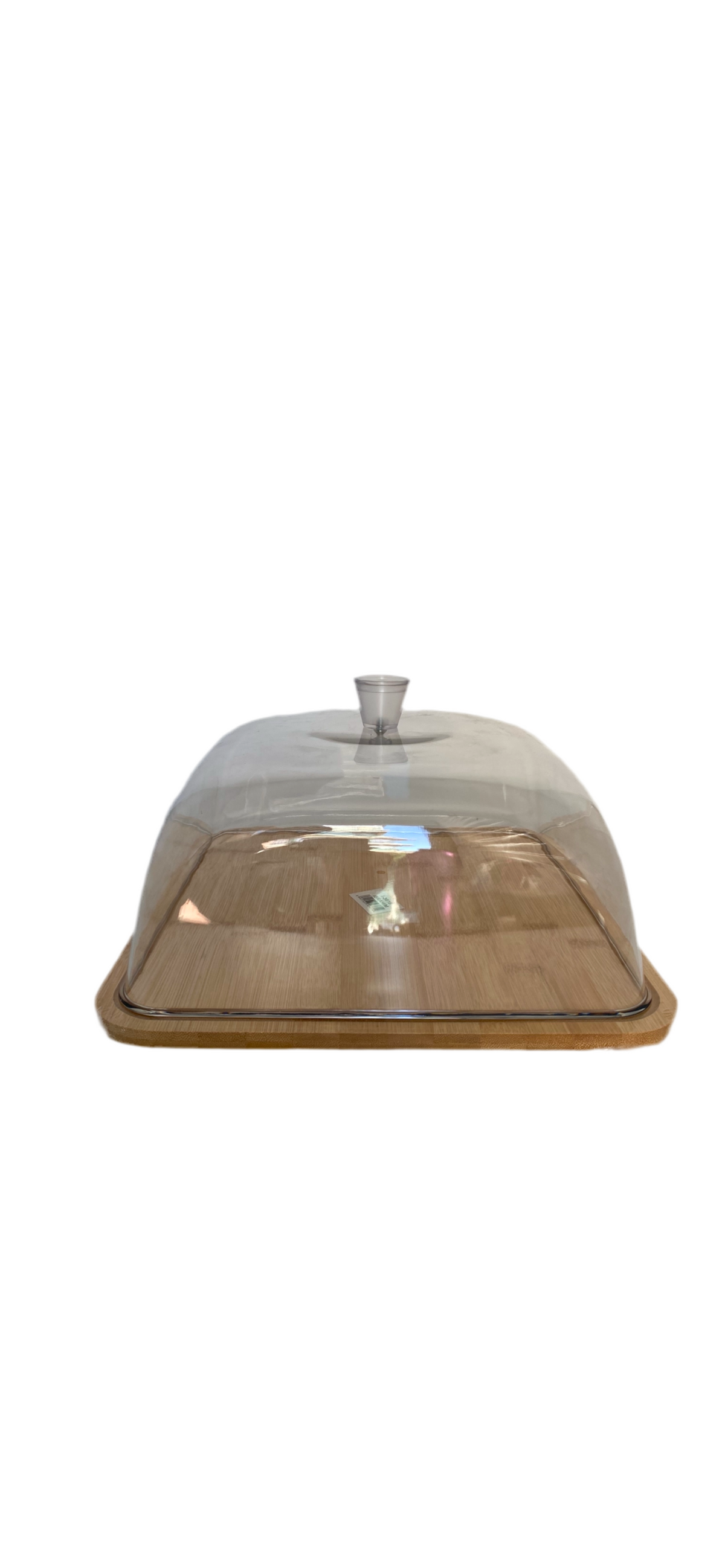Squared Bamboo Cake Tray with Plexi Cover