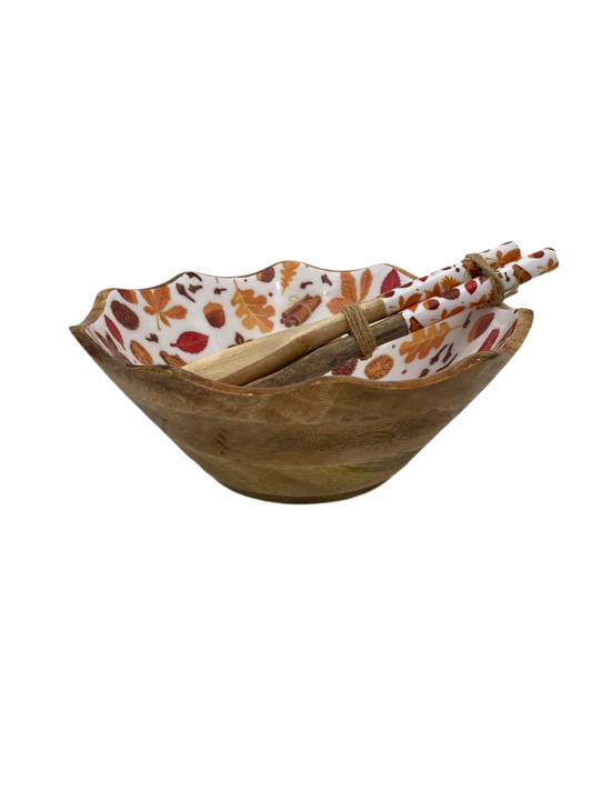Decorative wood bowl