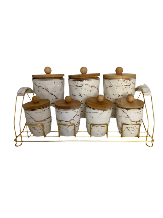 Phoenix, 7 pcs Canister Set With Metal Stand