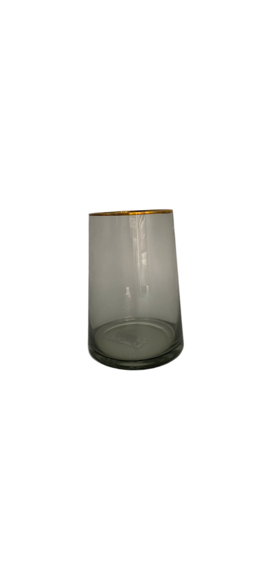 Transparent Grey Glass Vase