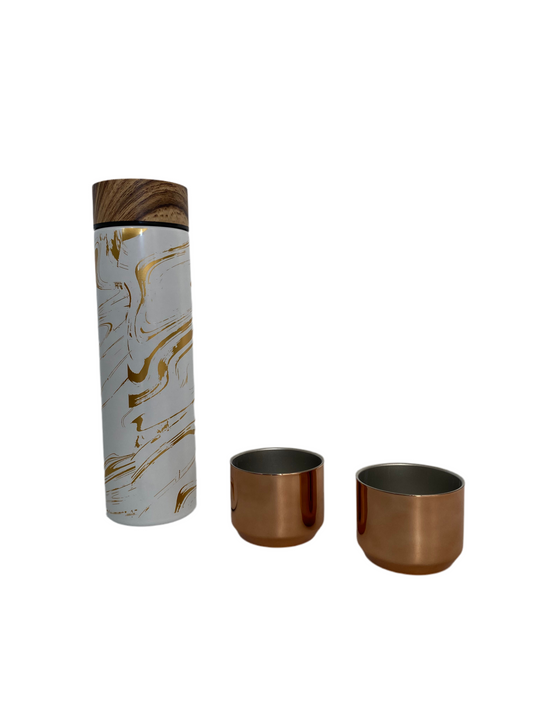 3 PCs Stainless Steel Vacuum Flask With Cups Set