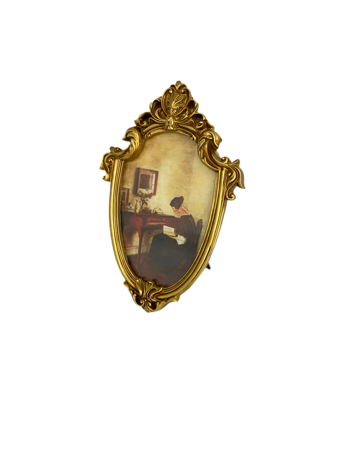 Gorgeous Gold Photo Frame with Glass Front Table Top Display and Wall Hanging Home Decor