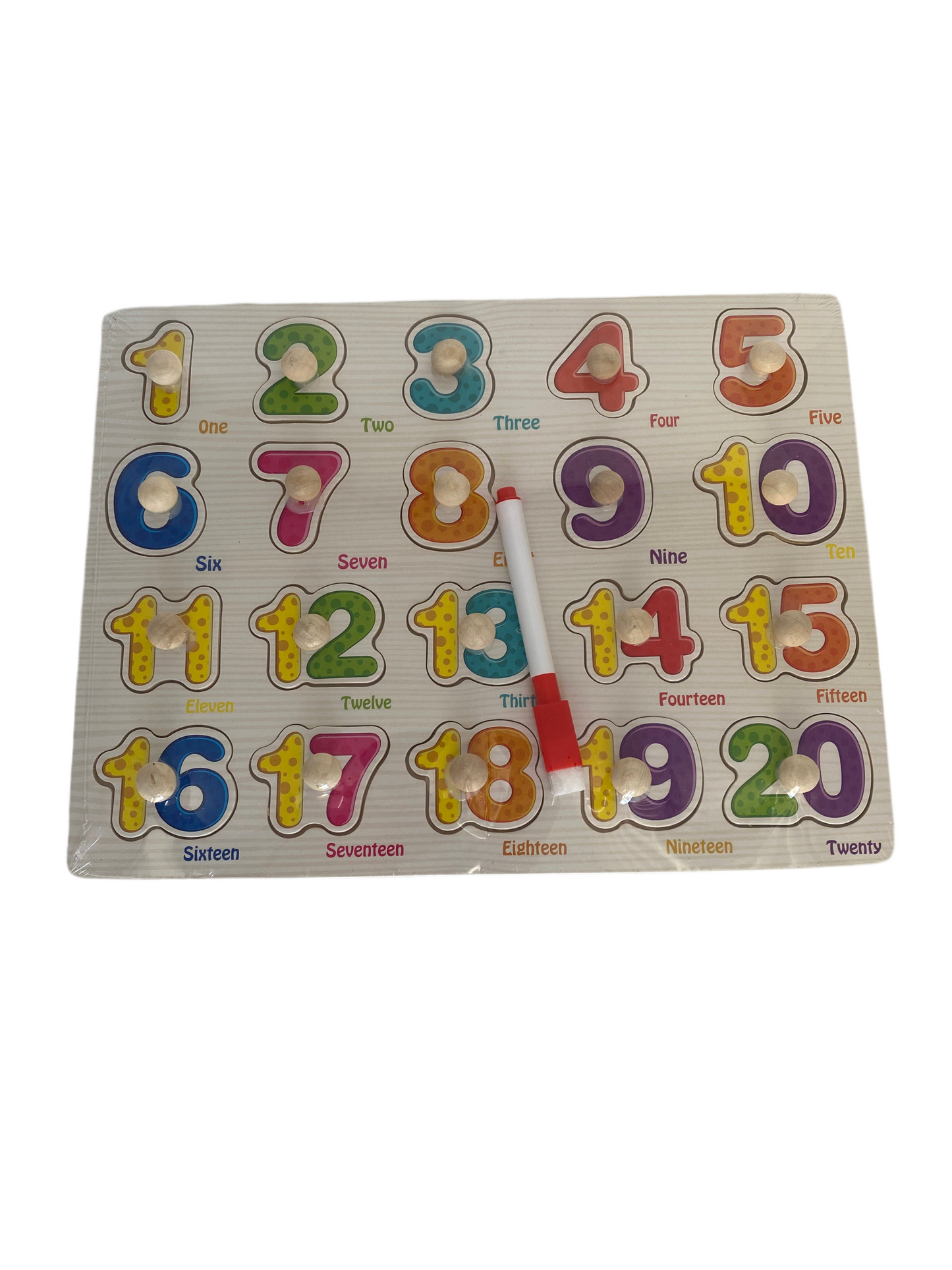 Educational Wooden Peg Board With Base Image & Whiteboard & Marker