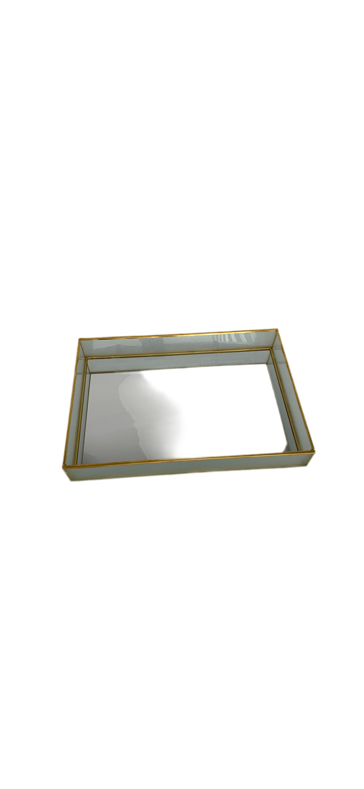 Rectangular Mirror Tray With Plexi Golden Pattern