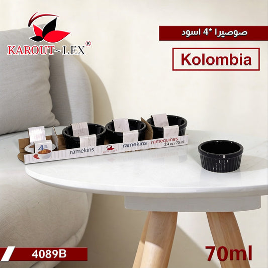4 Pcs Black Ceramic Bowls Set