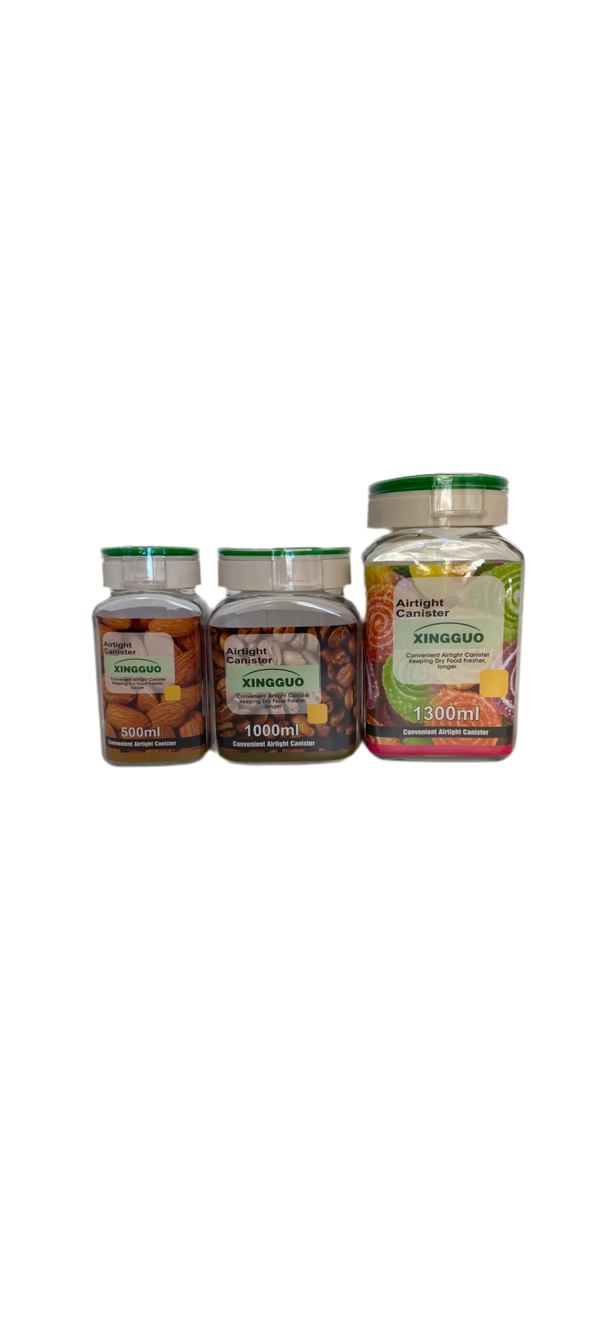 Transparent Plastic Squared Airtight Canister