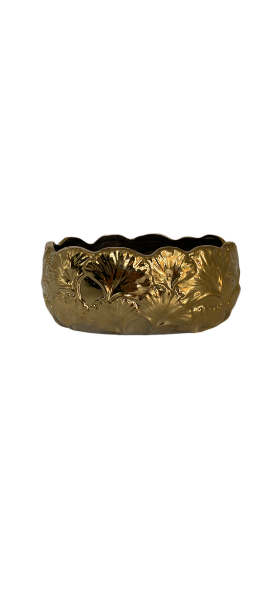 Gold Oval Ceramic Bowl