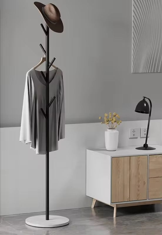 Iron and marble clothes rack