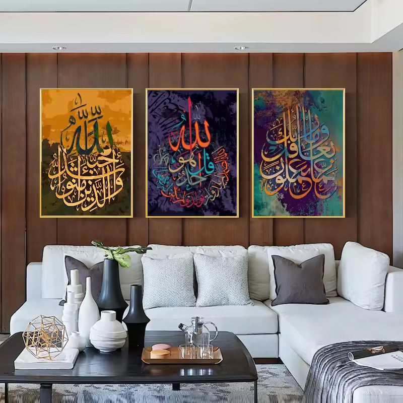 Islamic Painting set of 3 50x100