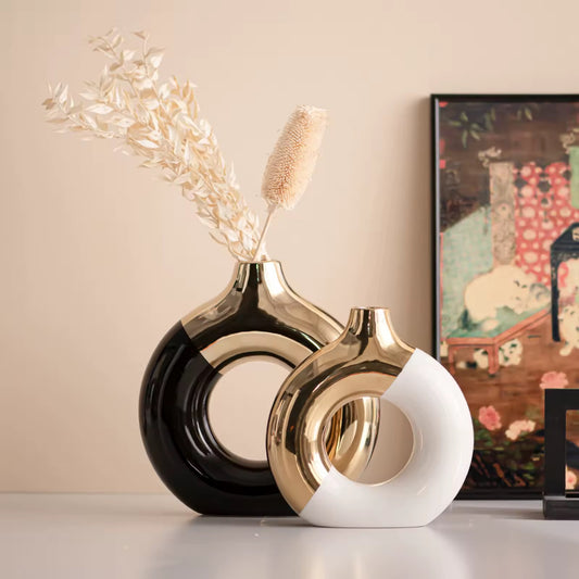Colored Vase with Gold Large