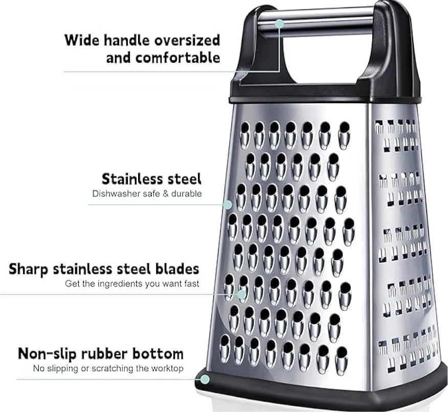 Large Stainless Steel Vegetable Grater /4 Sides