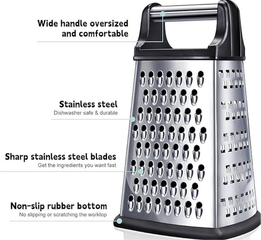 Large Stainless Steel Vegetable Grater /4 Sides