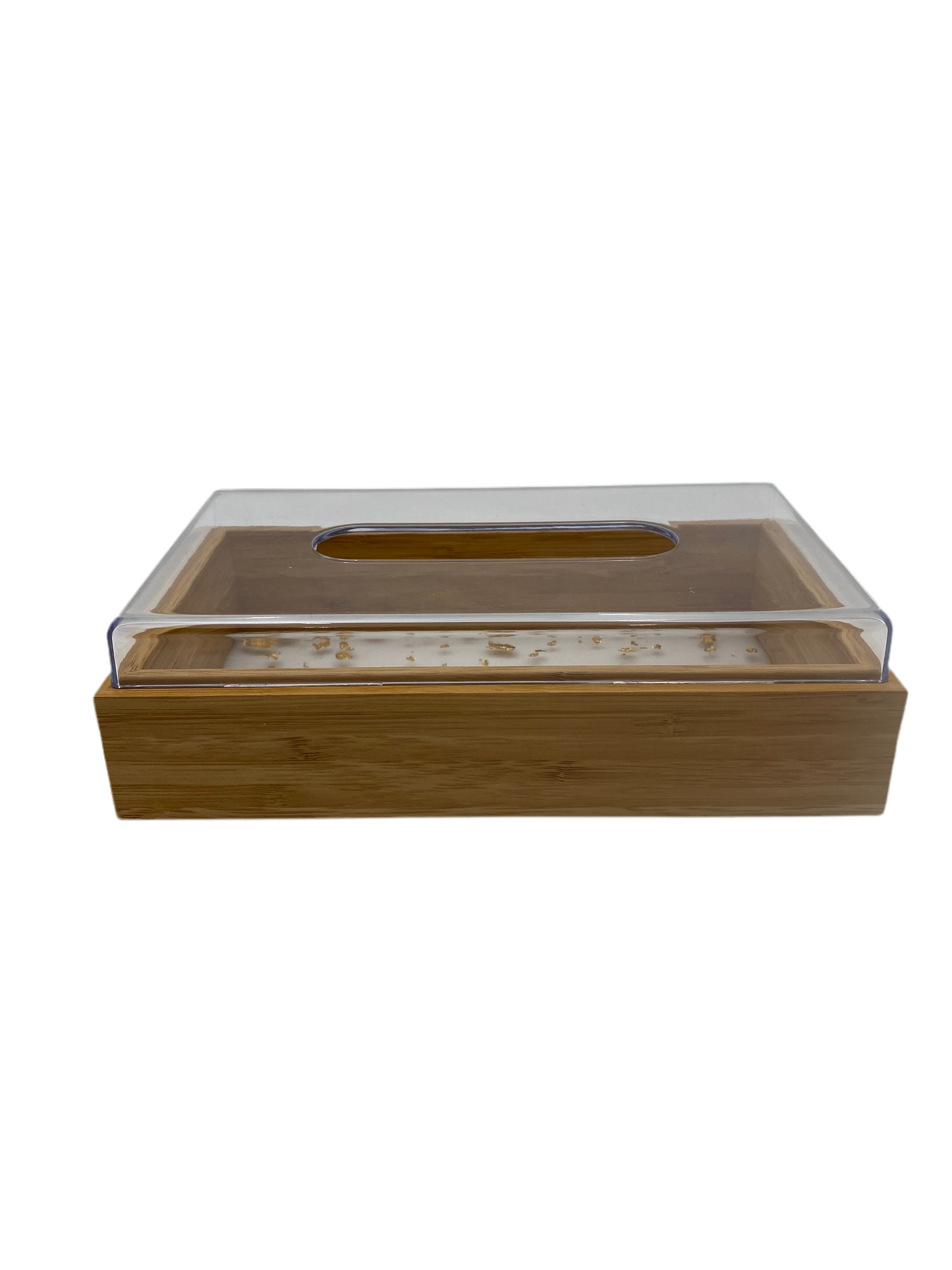 Wooden Tissue Box W/Plexi Cover