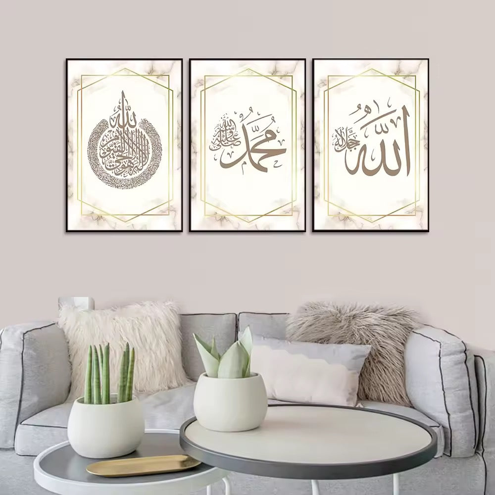 Islamic Painting set of 3 50x100