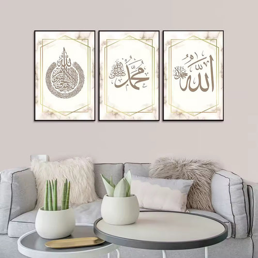 Islamic Painting set of 3 50x100