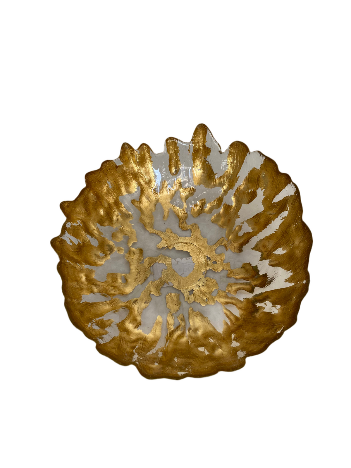 Rould Goil Foil Transparent Glass Bowl