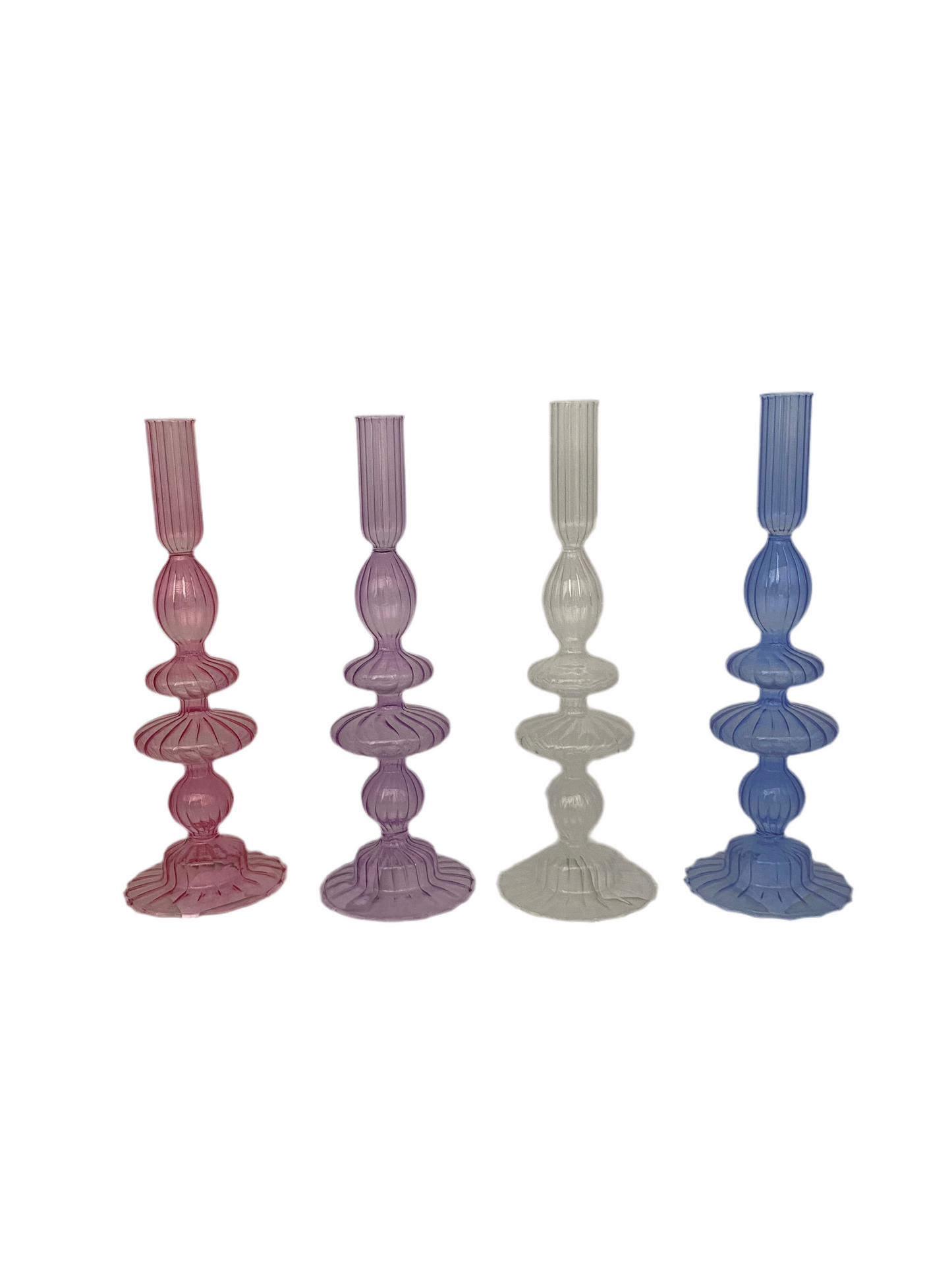 Ribbed Glass Candle Holder