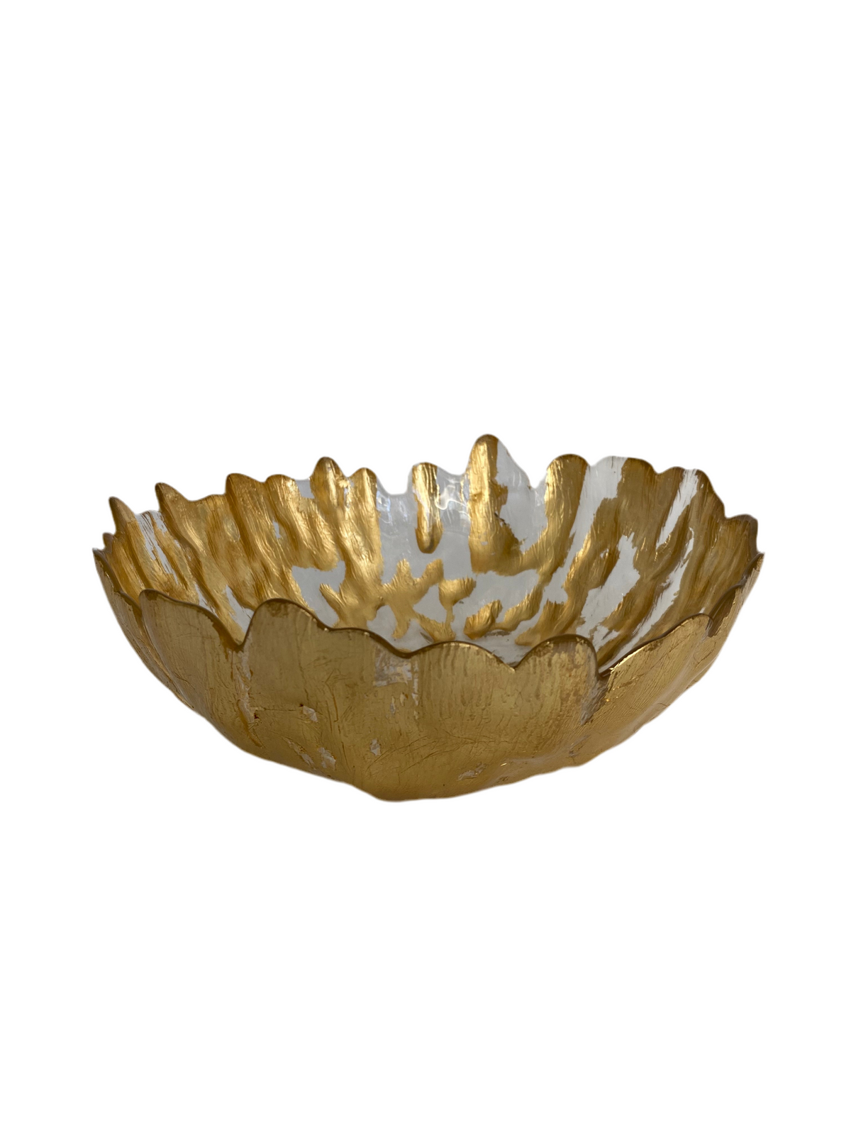 Rould Goil Foil Transparent Glass Bowl