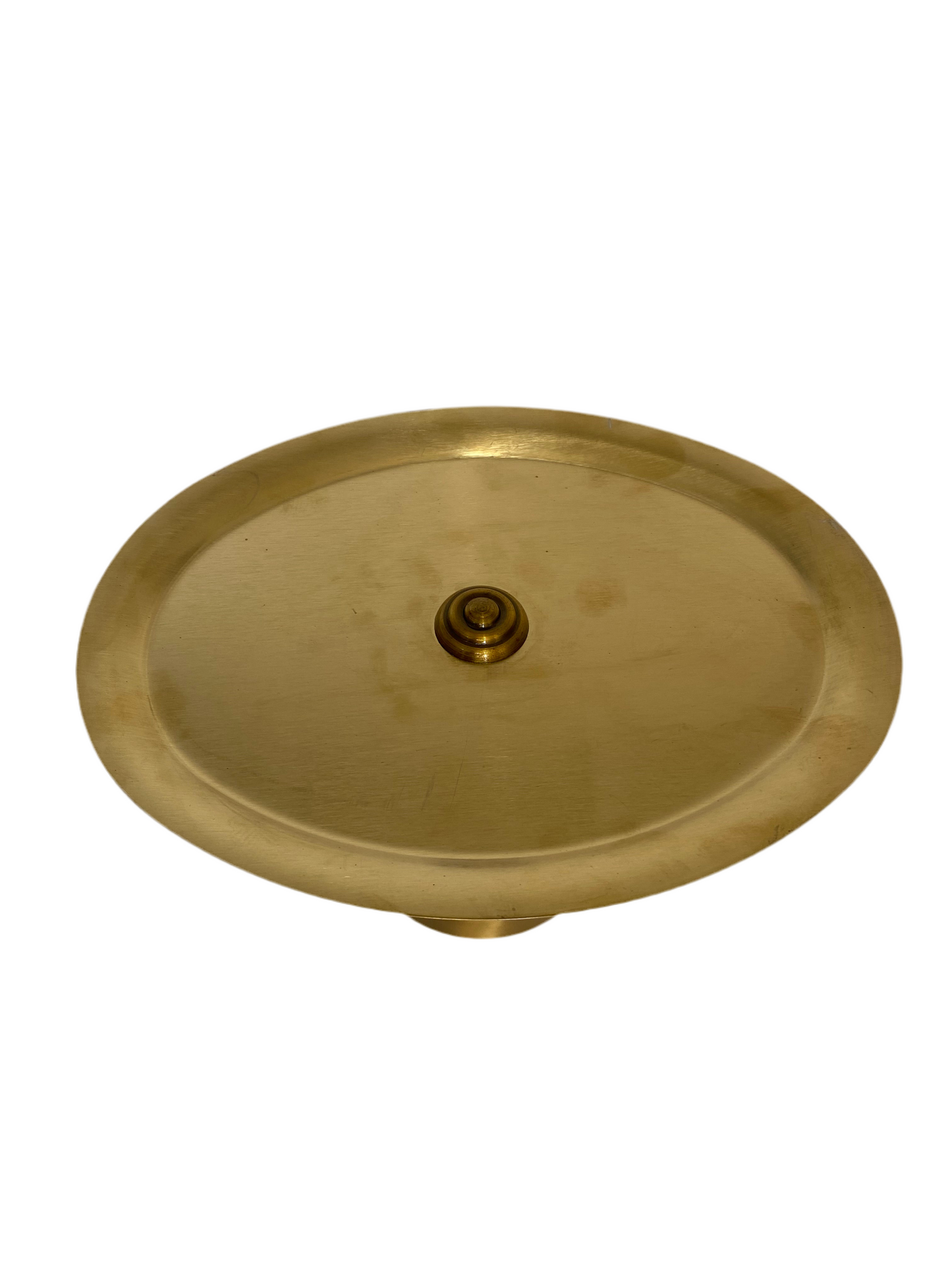 Gold oval flat plate W/Base