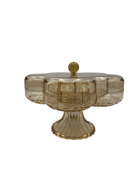 Multi-Function Flower Gold Acrylic Candy Box With Base