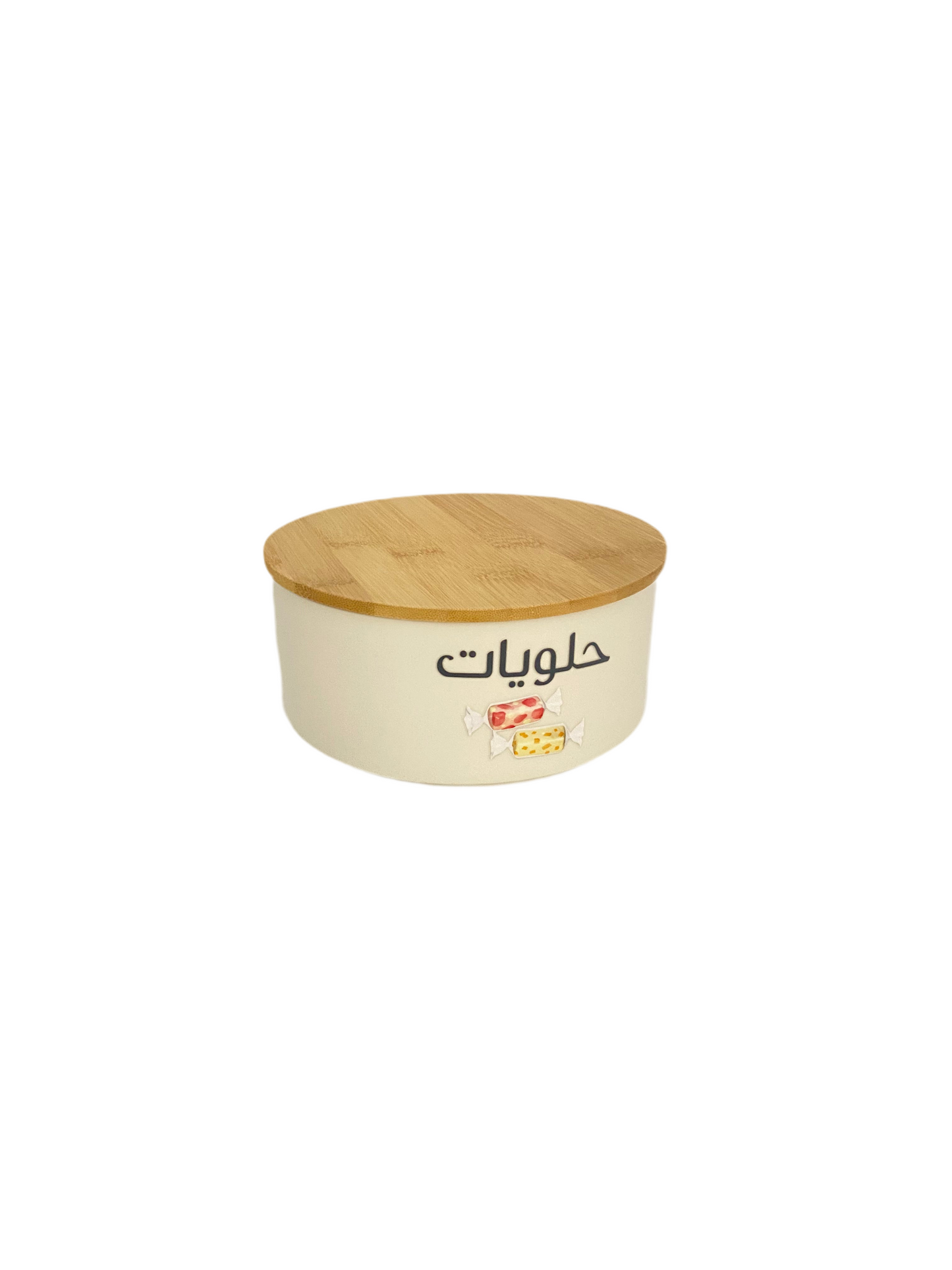 Round Porcelain Food Storage Dish  With Bamboo Lid