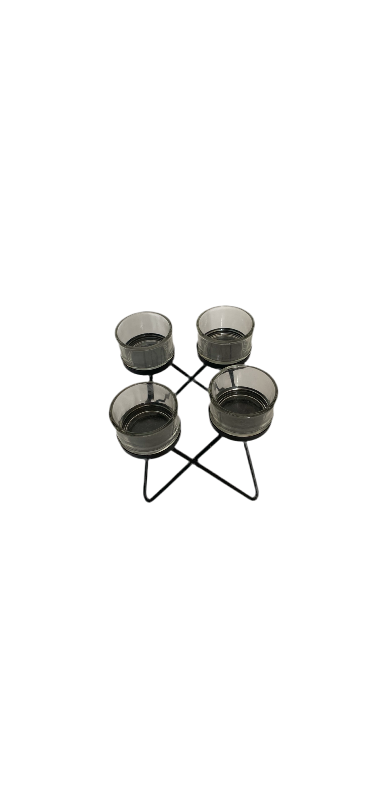 Classic Black Metal Stand With 4 Glass Votives