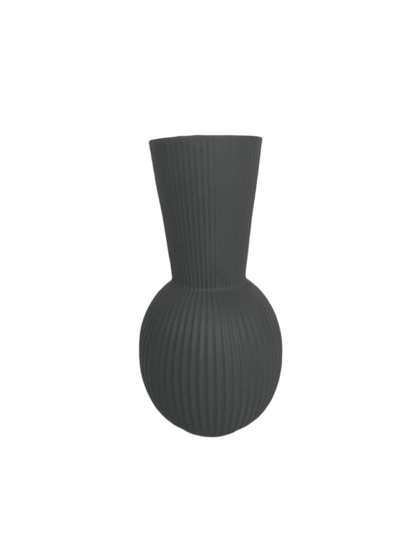 Modern Ribbed Porcelain Vase