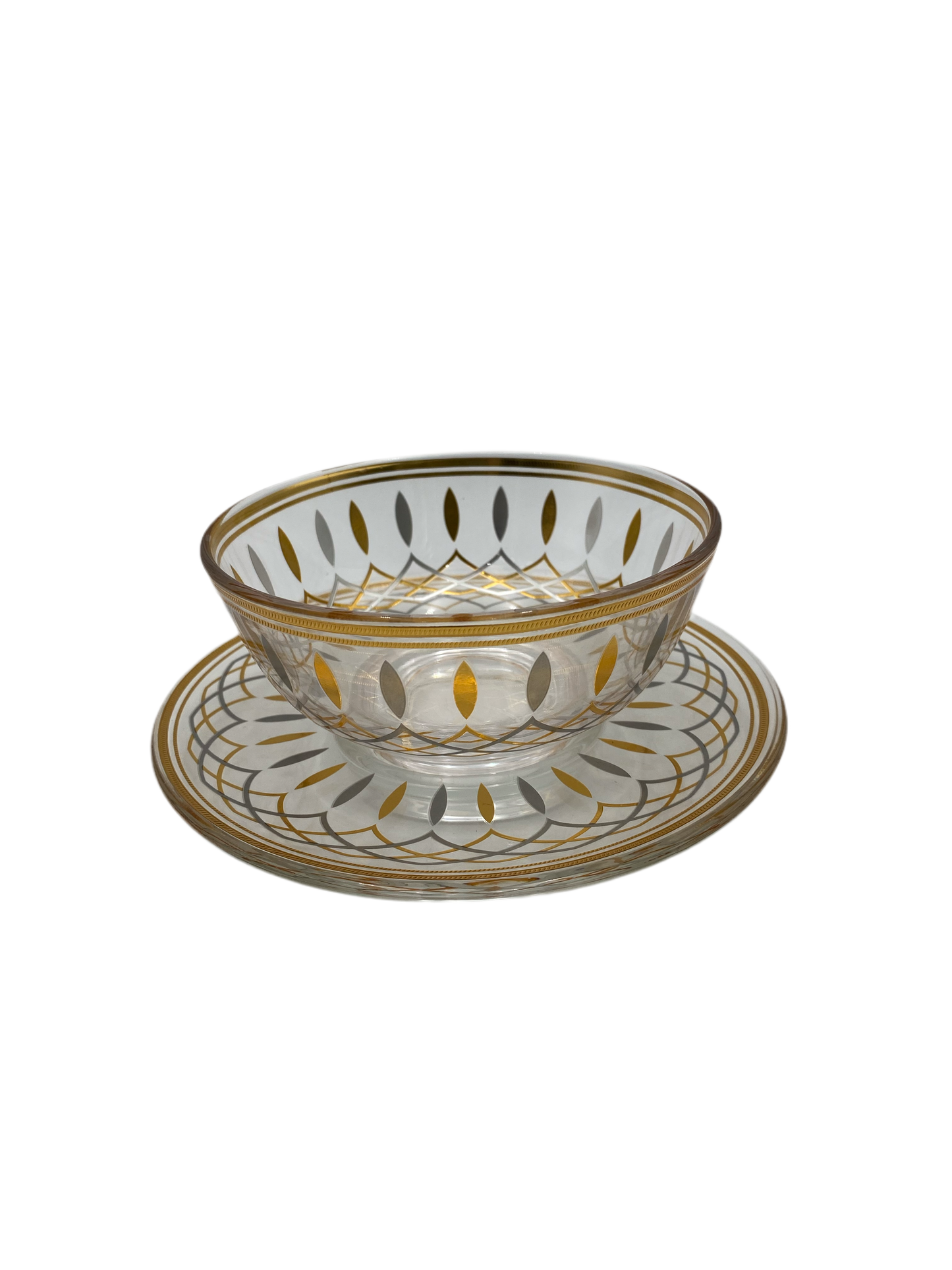 Phoenix, set of 6 pcs glass bowls with plates