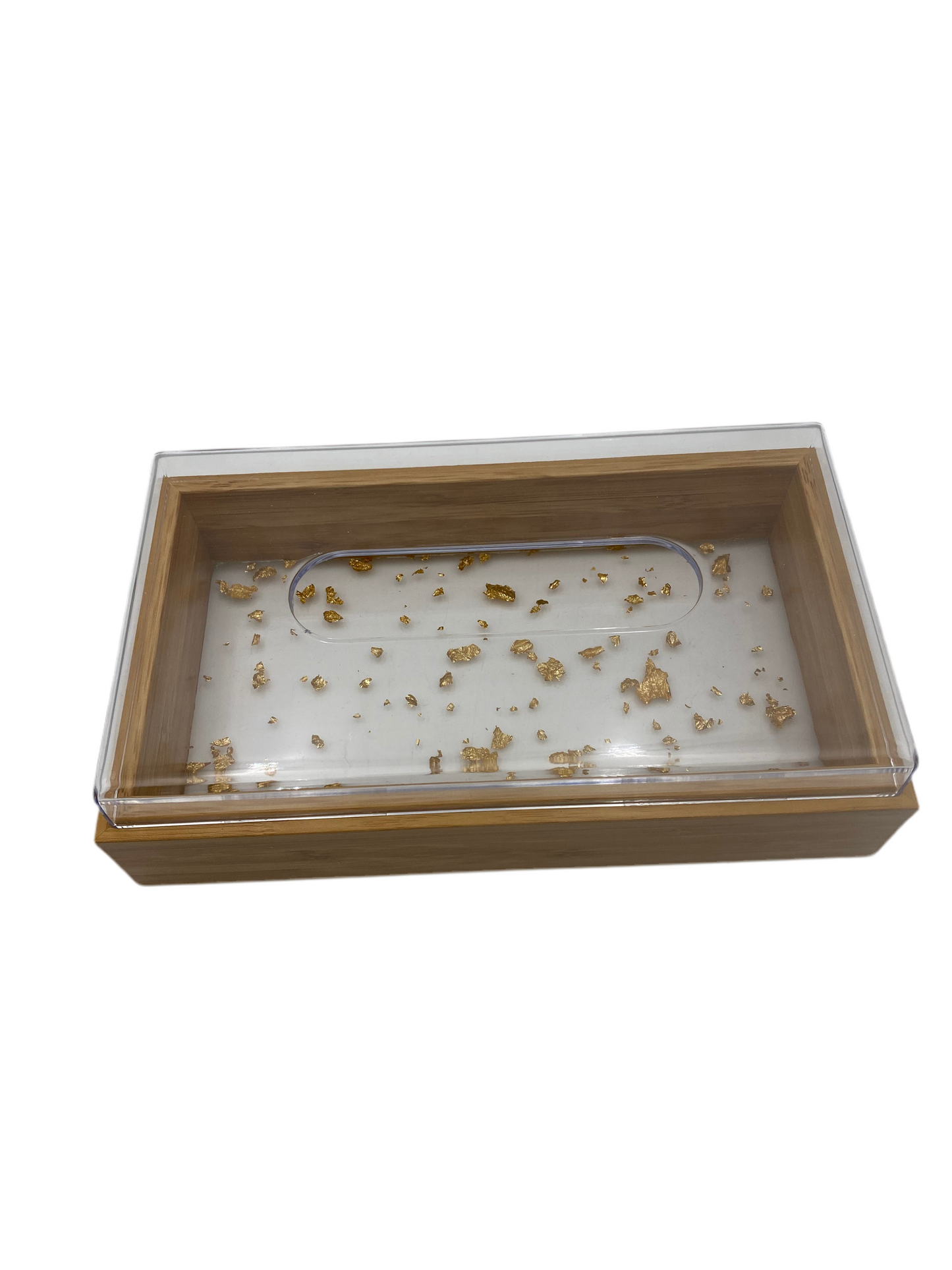 Wooden Tissue Box W/Plexi Cover