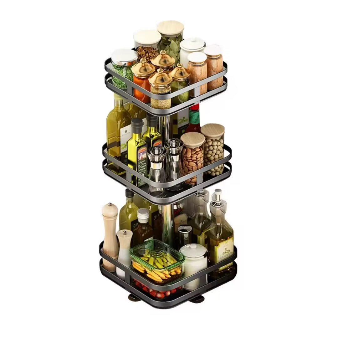3 tier rotatable spice rack