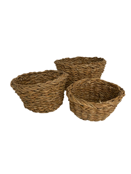 3 Pcs  Straw Basket Set