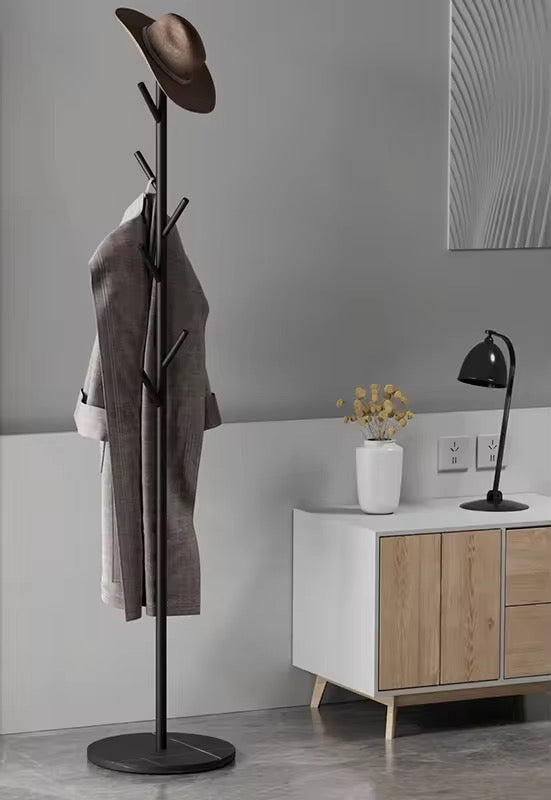 Iron and marble clothes rack