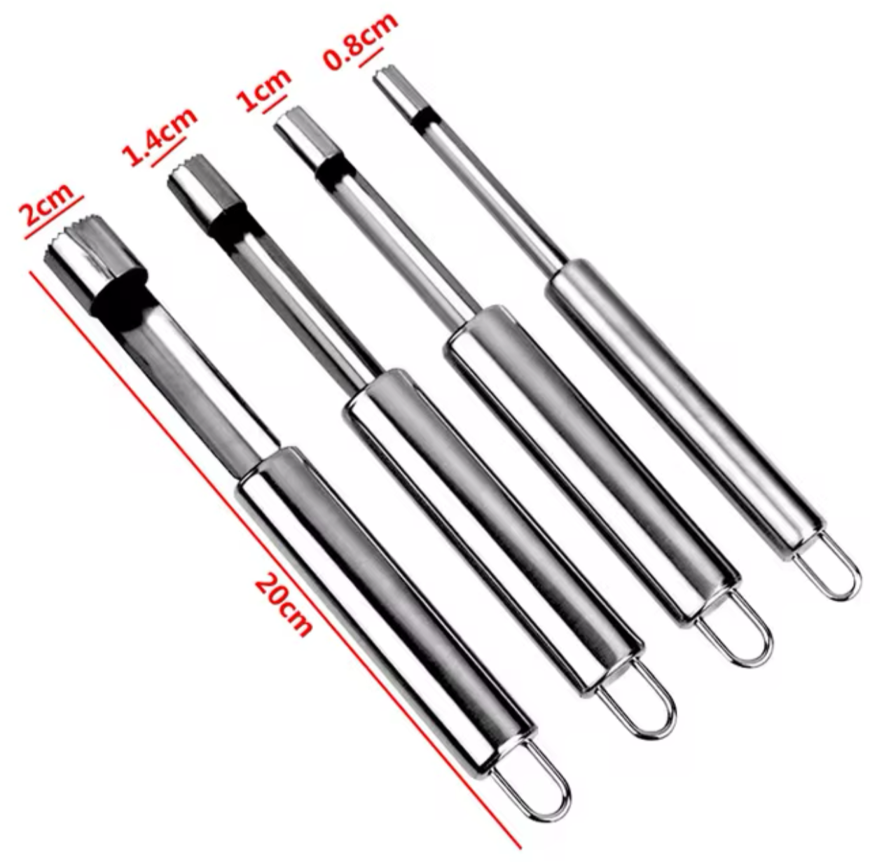 4 PCs Stainless Steel Fruit  & Vegetable Corer