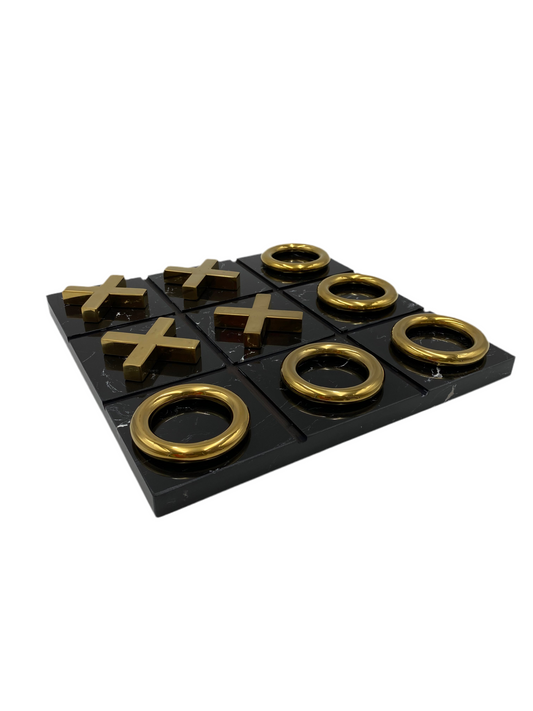 Ornament Marble X/O Board -Black Gold