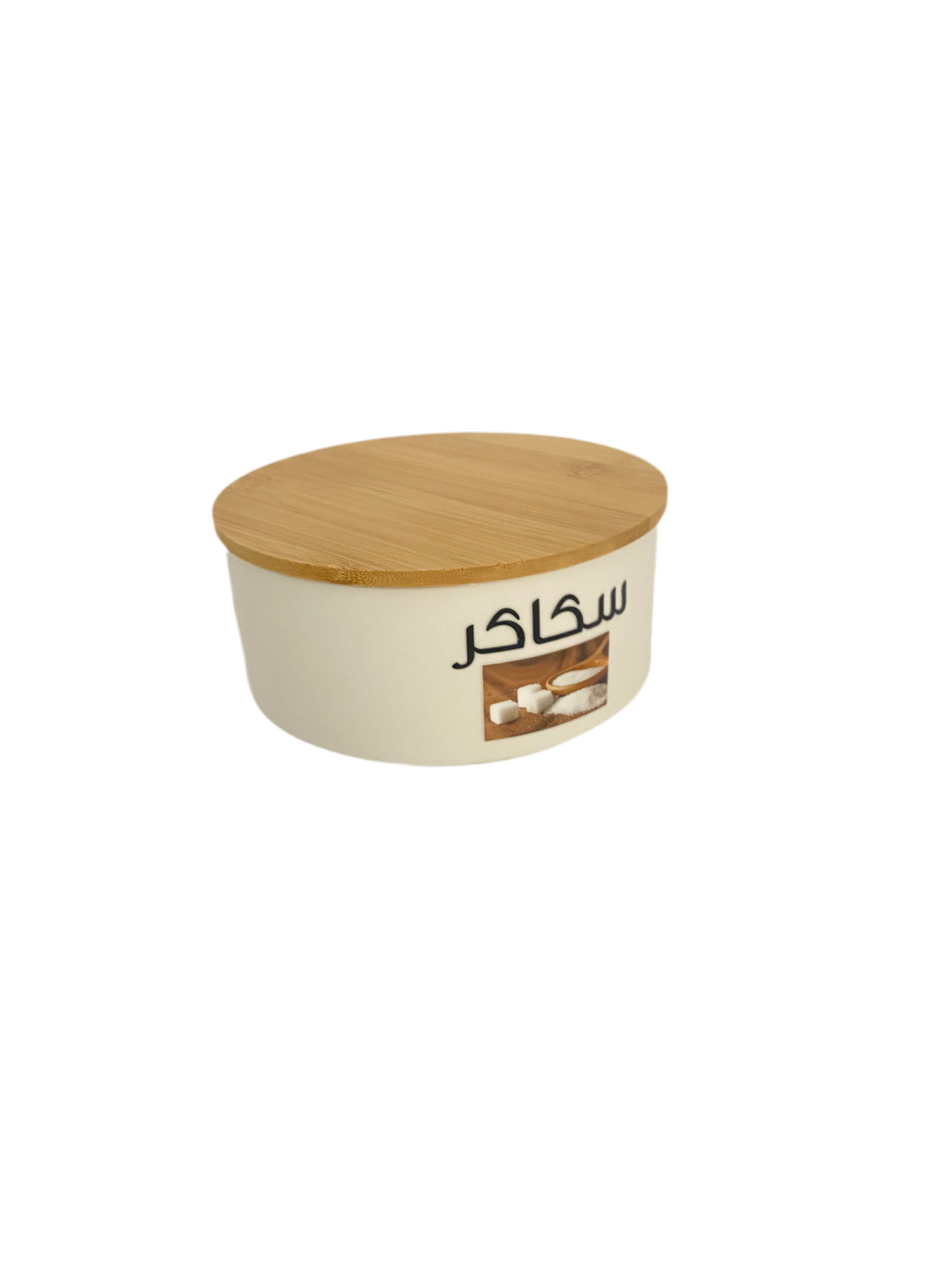 Round Porcelain Food Storage Dish  With Bamboo Lid