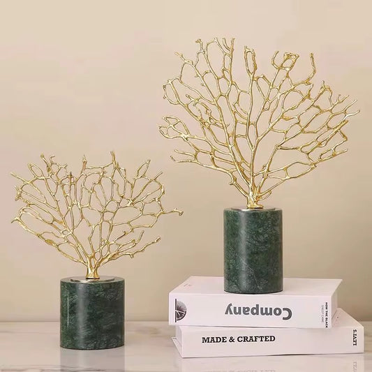 Gold Decoration with Marble Base