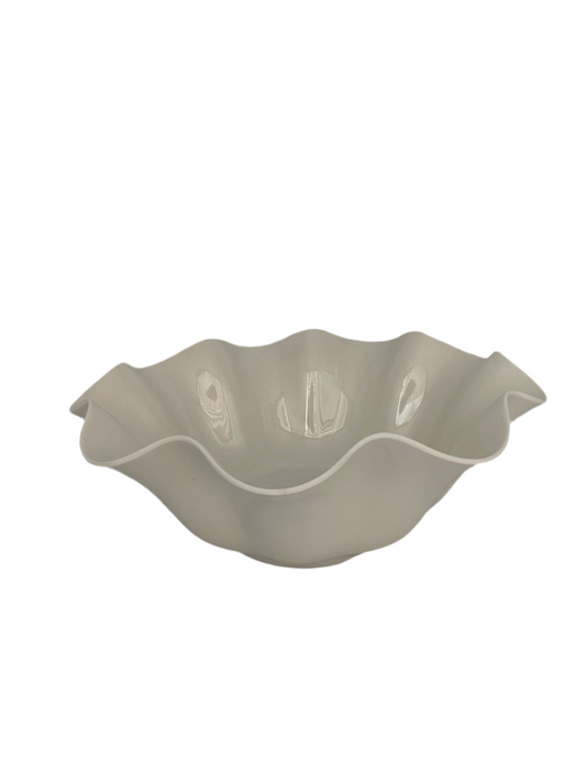 White Melamine Flower Bowl